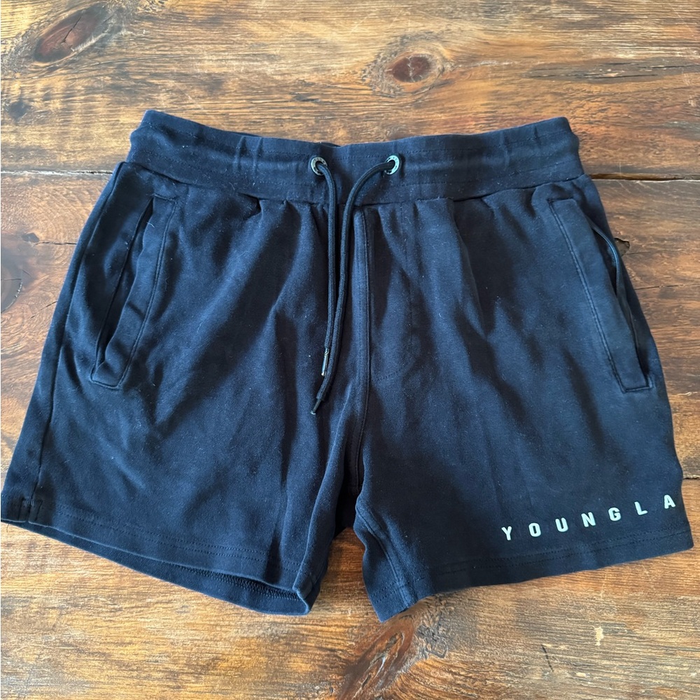 YoungLA Midnight Black Casual Shorts